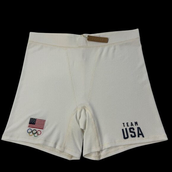 SKIMS Soft‎ Lounge Tank + Boxer Short Set Team USA White 2X/XL - Picture 5 of 15